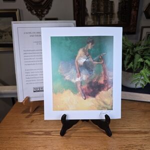 Anatoly Metlan "Dancing XV" Ballerina Art Print - Park West - Green, Red, Yellow